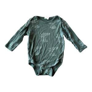 Kate Quinn 3-6M Forest Green Mushroom Print Long Sleeve Modal Bodysuit